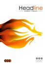 Cover design with fire flames in A4. Vector