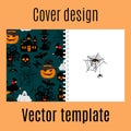 Cover design with halloween decorative pattern