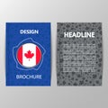 Cover design with a maple leaf. Canada sign