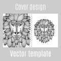Cover design for print with lion