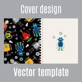 Cover design with robots pattern