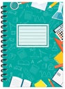 A5 cover design school notebook with stationery