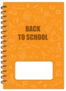 A5 cover design school notebook with text back to school Royalty Free Stock Photo