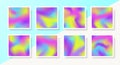 Cover design template holographic gradient square shape set
