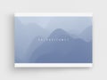 Cover design template. Landscape with mountains and sun. Sunrise. Mountainous terrain. Abstract background. Vector illustration Royalty Free Stock Photo