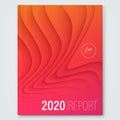 Cover design template. Minimal abstract curved wave shape on red gradient color background. annual report cover, poster Royalty Free Stock Photo