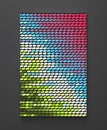 Cover design template. Regular array or matrix of ovals. Big data graph visualization. Coding process. 3d vector illustration for Royalty Free Stock Photo
