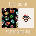 Cover design with tribal mask pattern