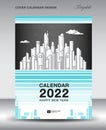 Cover design vector for Calendar 2022 template, Flyer, Brochure, annual report, Book, magazine, newsletter. Blue cover design