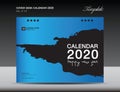 Cover Desk Calendar 2020 Design, flyer template, ads, booklet, catalog, newsletter, book cover, annual report cover