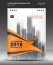 Cover Desk calendar 2018 year Size 6x8 inch vertical, orange template, corporate design Royalty Free Stock Photo