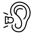 Cover earplugs icon outline vector. Auditory noise