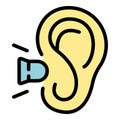 Cover earplugs icon vector flat