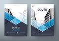 Blue Annual report brochure flyer design, book cover templates, layout in A4 size Royalty Free Stock Photo