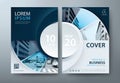 Blue Circle Annual report, flyer book cover templates, layout in A4 size Royalty Free Stock Photo