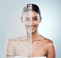 Cover girl. Cropped portrait of an attractive young woman posing in studio against a grey background. Royalty Free Stock Photo