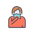 Color illustration icon for Cover, safety and tissue