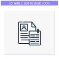 Cover letter line icon. Editable illustration