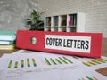 Cover letter is shown using the text on the folder Royalty Free Stock Photo