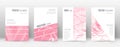 Cover page design template. Geometric brochure layout. Bold trendy abstract cover page. Pink and blu Royalty Free Stock Photo