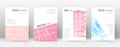 Cover page design template. Geometric brochure layout. Bold trendy abstract cover page. Pink and blu Royalty Free Stock Photo