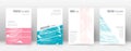 Cover page design template. Geometric brochure layout. Bold trendy abstract cover page. Pink and blu Royalty Free Stock Photo