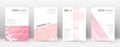 Cover page design template. Geometric brochure layout. Breathtaking trendy abstract cover page. Pink Royalty Free Stock Photo