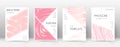 Cover page design template. Triangle brochure layout. Classy trendy abstract cover page. Pink and bl Royalty Free Stock Photo