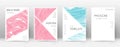 Cover page design template. Triangle brochure layout. Classy trendy abstract cover page. Pink and bl Royalty Free Stock Photo