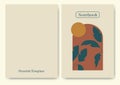 Cover page for notebook and diary in minimal style. Flourish nature elements illustration Royalty Free Stock Photo