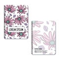 Cover page templates. Flowers and leaves pattern layouts. Applicable for notebooks and journals, planners, brochures, books,