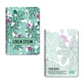 Cover page templates. flowers and leaves pattern layouts. Applicable for notebooks and journals, planners, brochures, books,