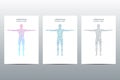 Cover or poster design with human body, scientific and technological concept, vector illustration. Royalty Free Stock Photo