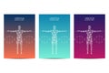 Cover or poster design with human body, scientific and technological concept, vector illustration. Royalty Free Stock Photo