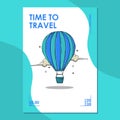 Cover and poster design template with a air balloon