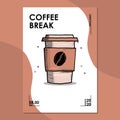 Cover and poster design template with a cup of coffee