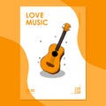 Cover and poster design template with a guitar Royalty Free Stock Photo