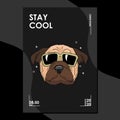 Cover and poster design template with a pug