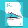Cover and poster design template with a shoe Royalty Free Stock Photo
