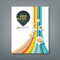 Cover report colorful lines shapes infographic