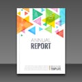 Cover report colorful triangle geometric prospectus design background