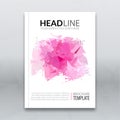 Cover report colorful triangle pink geometric prospectus design background, cover flyer magazine, brochure book cover