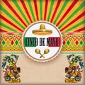 Cover Retro Sun Cinco De Mayo Ornaments Emblem Maya Gods