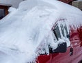 Cover of snow on a car roof Royalty Free Stock Photo