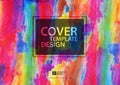 Cover template design, colorful painting background for business, watercolor vector