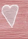 Cover template fot card, valentine, with hand drawing striped heart