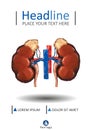 Cover template with Human low poly kidneys with vein and aorta, Royalty Free Stock Photo