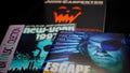 Cover of three soundtracks of John Carpenter`s movie.