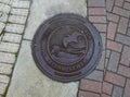 The cover to a storm drain in Delray Beach, Florida