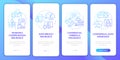 Coverage types blue gradient onboarding mobile app screen Royalty Free Stock Photo